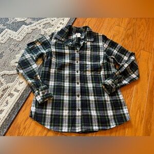 LL Bean Slightly Fitted Flannel 100% Cotton Womens Size Small EUC